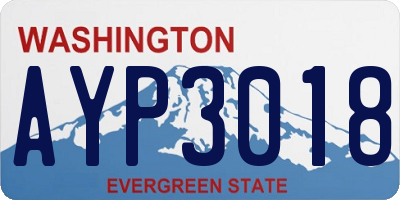 WA license plate AYP3018