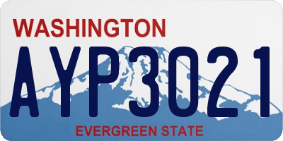 WA license plate AYP3021