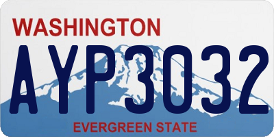 WA license plate AYP3032