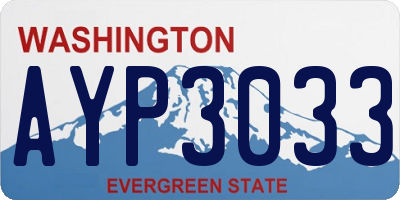 WA license plate AYP3033