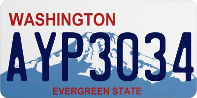 WA license plate AYP3034