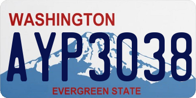 WA license plate AYP3038