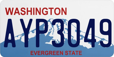 WA license plate AYP3049