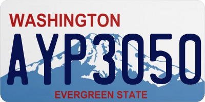 WA license plate AYP3050