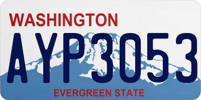 WA license plate AYP3053