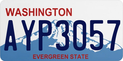 WA license plate AYP3057