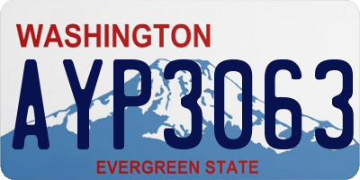 WA license plate AYP3063