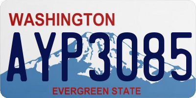 WA license plate AYP3085