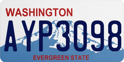 WA license plate AYP3098