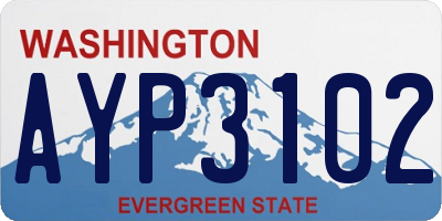WA license plate AYP3102