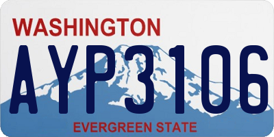 WA license plate AYP3106