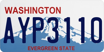 WA license plate AYP3110