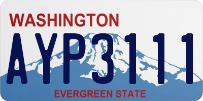 WA license plate AYP3111