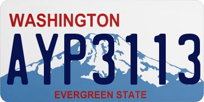 WA license plate AYP3113