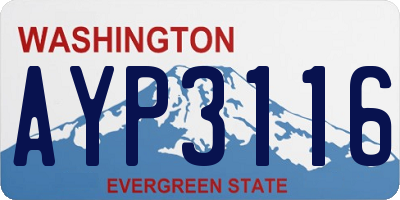 WA license plate AYP3116