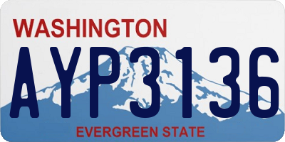 WA license plate AYP3136