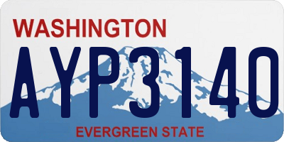 WA license plate AYP3140