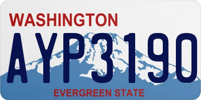 WA license plate AYP3190