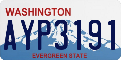 WA license plate AYP3191