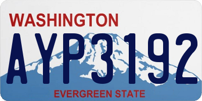 WA license plate AYP3192