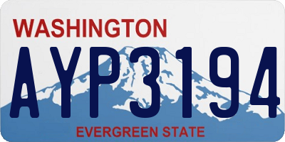 WA license plate AYP3194