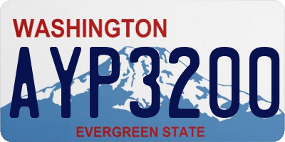 WA license plate AYP3200