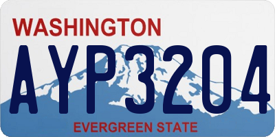 WA license plate AYP3204