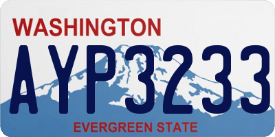 WA license plate AYP3233
