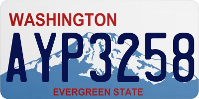 WA license plate AYP3258