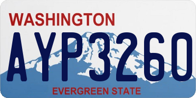 WA license plate AYP3260