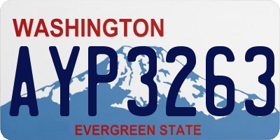 WA license plate AYP3263