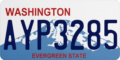 WA license plate AYP3285
