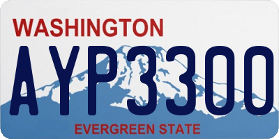 WA license plate AYP3300