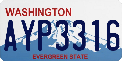 WA license plate AYP3316