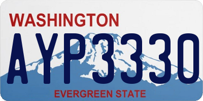 WA license plate AYP3330