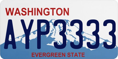 WA license plate AYP3333