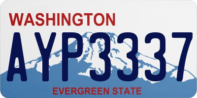 WA license plate AYP3337