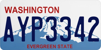WA license plate AYP3342