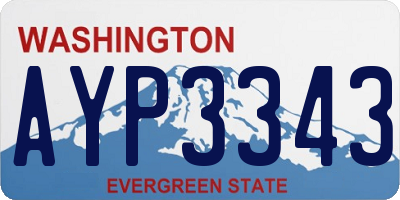 WA license plate AYP3343