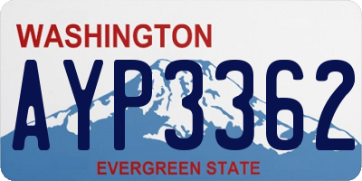 WA license plate AYP3362