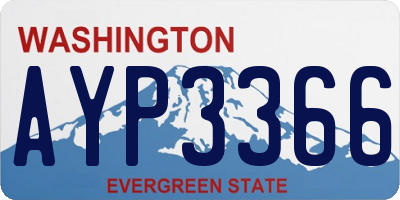 WA license plate AYP3366