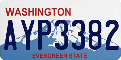 WA license plate AYP3382