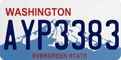 WA license plate AYP3383