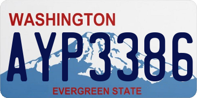 WA license plate AYP3386