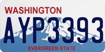 WA license plate AYP3393