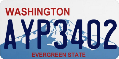 WA license plate AYP3402