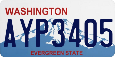 WA license plate AYP3405