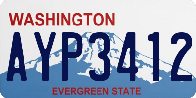 WA license plate AYP3412
