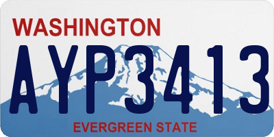 WA license plate AYP3413