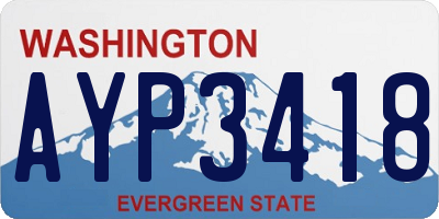 WA license plate AYP3418